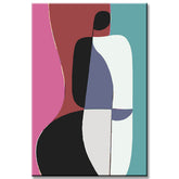 Malen nach Zahlen Minimalismus Schwarz-Weiss Figur