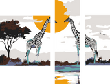 Malen nach Zahlen Photo art Giraffes 3 parts