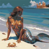 Painting by Numbers Art Nude Naked Woman on the Beach