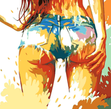 Painting by Numbers Nude Art Colored Butt