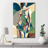 Malen nach Zahlen Akt Frau Geometrisch Elegant Modern Stilvoll