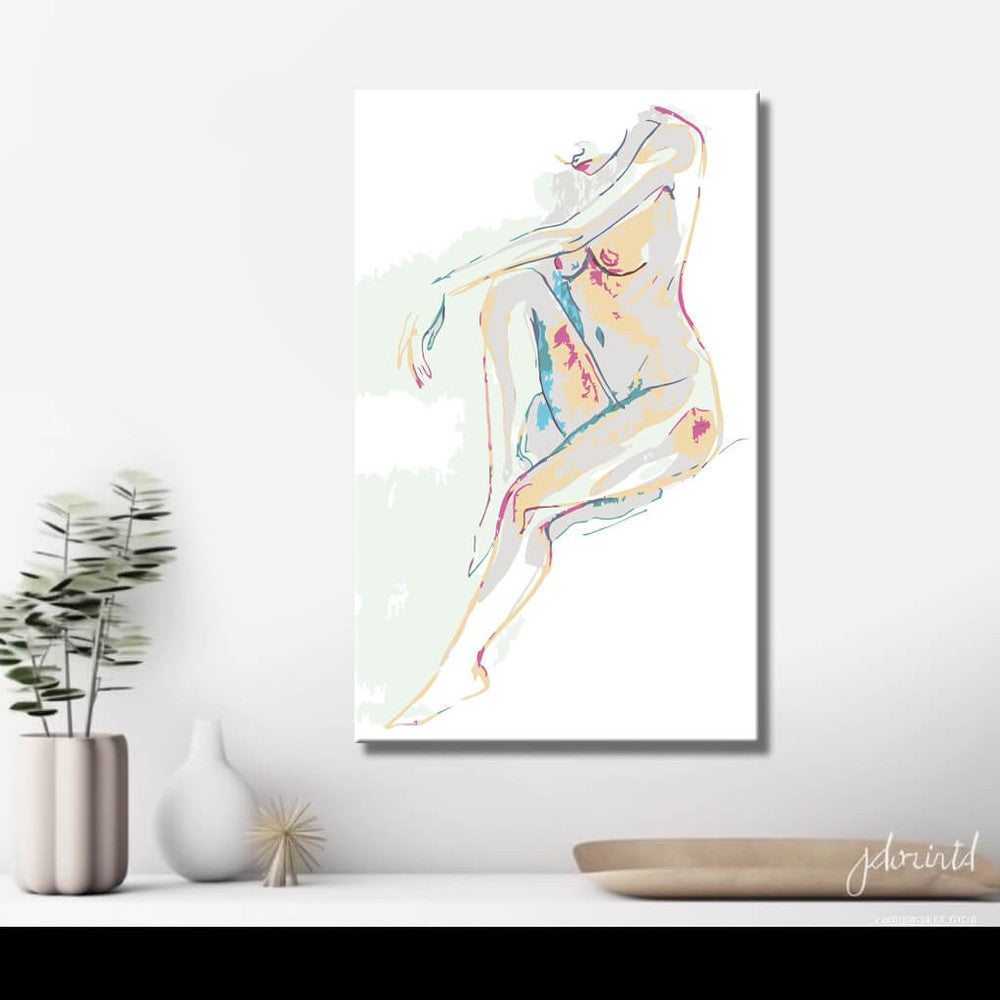 Malen nach Zahlen Akt Frau minimalistisch Linie DIY Kunst Deko modernes Wandbild