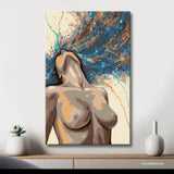 akt frau abstrakt blau hintergrund DIY Kunst Deko modernes Wandbild