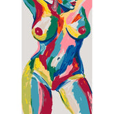 akt frau farbig popart