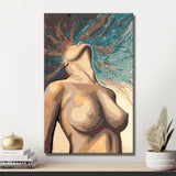 Akt Frau Oberkörper Kopf nach hinten weich DIY Kunst Deko modernes Wandbild