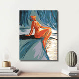 Malen nach Zahlen Akt Frau Am Strand Sonne Warm Modern Kunst