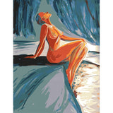 Malen nach Zahlen Akt Frau Am Strand Sonne Warm Modern Kunst