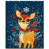 Malen nach Zahlen Weihnachten Illustration Kunst Motiv Elch