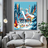 Malen nach Zahlen Weihnachten Illustration Weihnachtsdorf Kunst