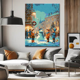 Malen nach Zahlen Weihnachten Illustration Weihnachtsdorf Kunst