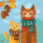 Grind after the pieces of art illustration with pictures and leaves