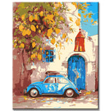 Painting by Numbers Art Illustration Stone Vase with Fruit and Car