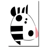 Paint by Numbers Comic Zebra Face