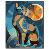Malen nach Zahlen Geometric Illustration Katze