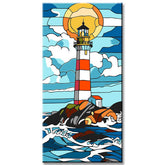 Malen nach Zahlen Leuchtturm und Sturm