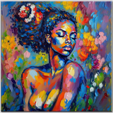 Malen nach Zahlen Kunst Kultur Bunte nackte Frau mit Baby im Zopf