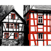Malen-nach-Zahlen-Kunst-Landschaft-Fachwerkhäuser-2-teilig
