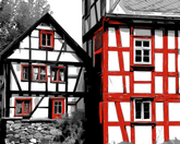 Paint-by-Numbers-Art-Landscape-Half-Timbered Houses-2-part