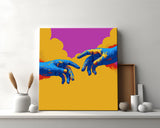 Malen nach Zahlen Kunst Zwei Bunte Hände halten sich