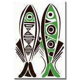 Malen nach Zahlen Strichzeichnung 2 Fische gegenüberliegend