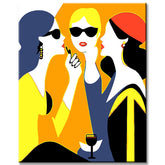 Malen nach Zahlen Kunst Drei Frauen unterhalten sich