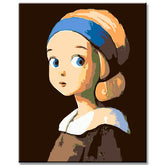 Malen nach Zahlen Kunst Mädchen mit Blonden Langen Haaren und blauem Stirnband