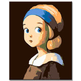 Malen nach Zahlen Kunst Mädchen mit Blonden Langen Haaren und blauem Stirnband