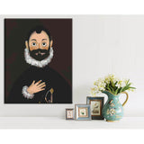 Malen nach Zahlen Kunst Älterer Mann mit Bart und weißen Kragen