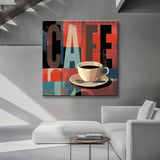 Painting by Numbers Art Lifestyle Red coffee cup on a mat with various terms