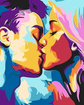 Malen nach Zahlen Kunst Lifestyle Gesichter mit Kuss