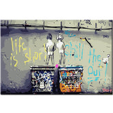 Malen nach Zahlen Graffiti Kunst Kinder an der Wand