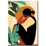 Painting by Numbers Tropical Girl in Minimalism Art Style Shipping from DE