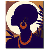 Painting by Numbers African Art - Tropical Girl with Earrings Shipping from DE