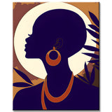 Painting by Numbers African Art - Tropical Girl with Earrings Shipping from DE