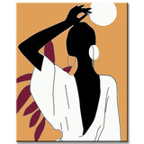 Malen nach Zahlen Afrikanische Kunst Tropisches Mädchen tanzt