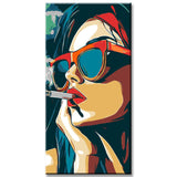 Malen nach Zahlen Rauchende Frau