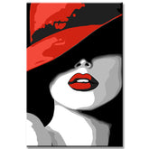 Malen nach Zahlen Frau im roten Hut