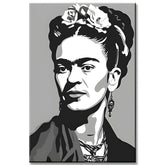 Malen nach Zahlen Schwarz-weiss Frida Kahlo
