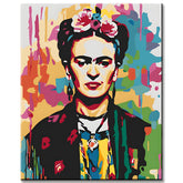Malen nach Zahlen Gesicht Frida Kahlo Vektor Porträt