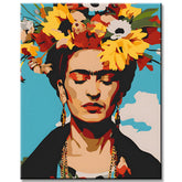 Malen nach Zahlen Frida Kahlo Farbporträt