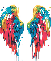 Malen nach Zahlen Regenbogen Engel Flügel 2-part Versand from DE