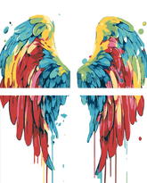 Malen nach Zahlen Regenbogen Engel Flügel 4-part Versand from DE