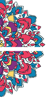 Grind after Zahlen Buntes Mandala on White 2-part Versand from DE