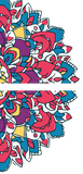 Grind after Zahlen Buntes Mandala on White 2-part Versand from DE