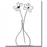 Malen nach Zahlen Kunst Minimalismus Zeichnung Blume in Vase