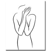 Malen nach Zahlen Kunst Minimalismus Zeichnung Silhouette Mensch Scham