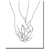 Malen nach Zahlen Kunst Minimalismus Zeichnung Hände V