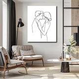 Malen nach Zahlen Strichzeichen Kunst Silhouette Liebe Kuß