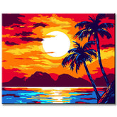 Malen nach Zahlen Sonnenuntergang Abendrot