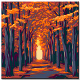 Painting by Numbers Art Nature Tree Avenue in Autumn